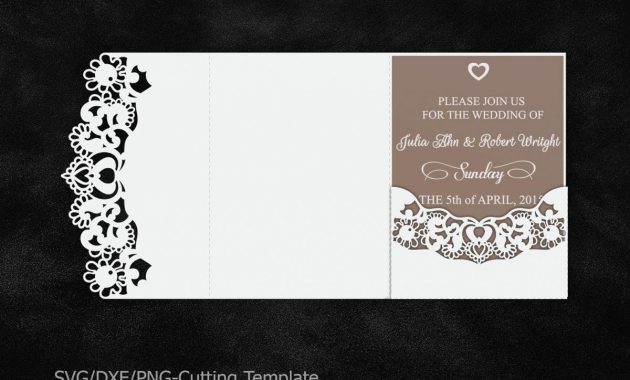 Lace Wedding Invitation Template Laser Cut Pocket Invitation for sizing 1200 X 800