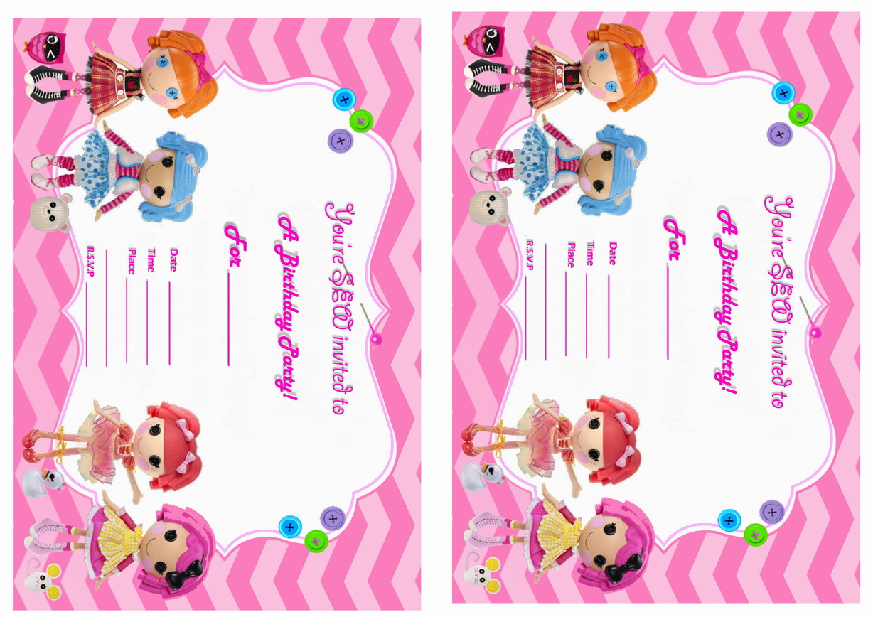 Lalaloopsy Birthday Invitations Birthday Printable pertaining to dimensions 1228 X 868