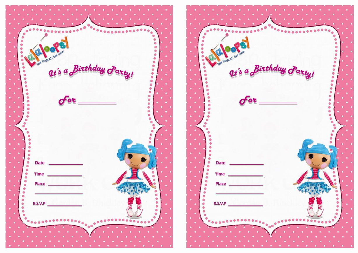 Lalaloopsy Free Printable Birthday Party Invitations Birthday for dimensions 1228 X 868