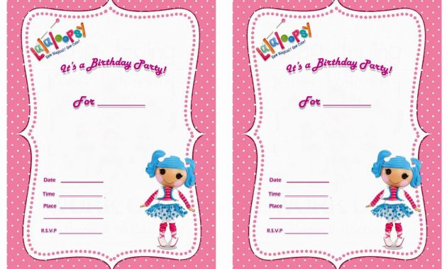 Lalaloopsy Free Printable Birthday Party Invitations Birthday regarding sizing 1228 X 868