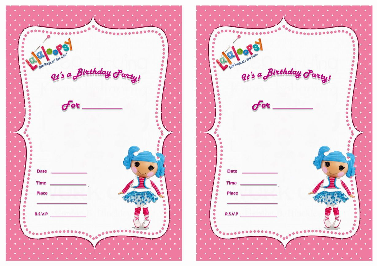Lalaloopsy Free Printable Birthday Party Invitations Birthday regarding sizing 1228 X 868