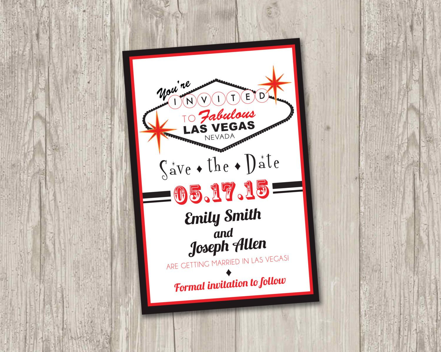 Las Vegas Save The Date Printable Las Thepapervioletshoppe Save throughout measurements 1500 X 1200