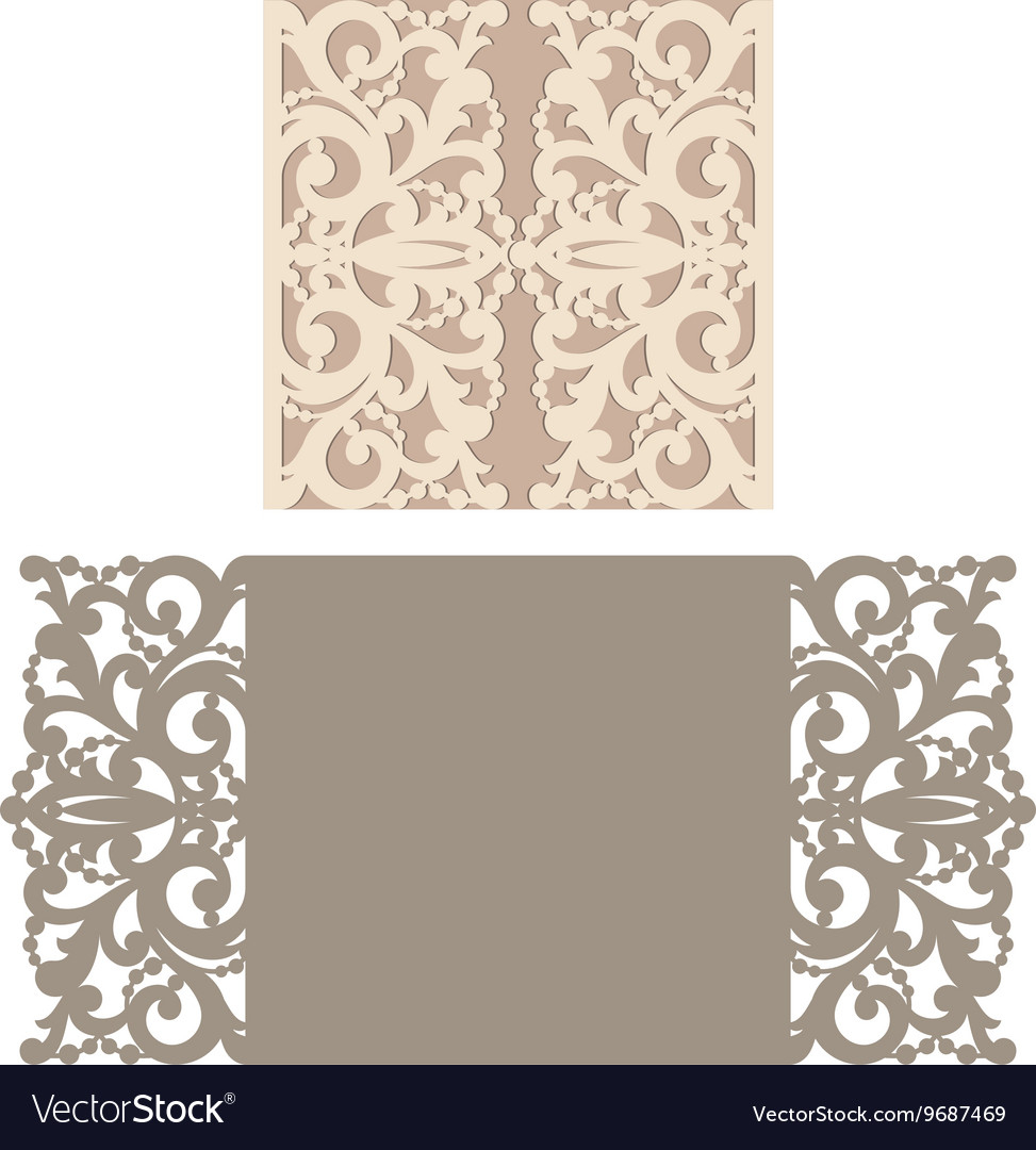 Laser Cut Envelope Template For Invitation Vector Image in proportions 973 X 1080