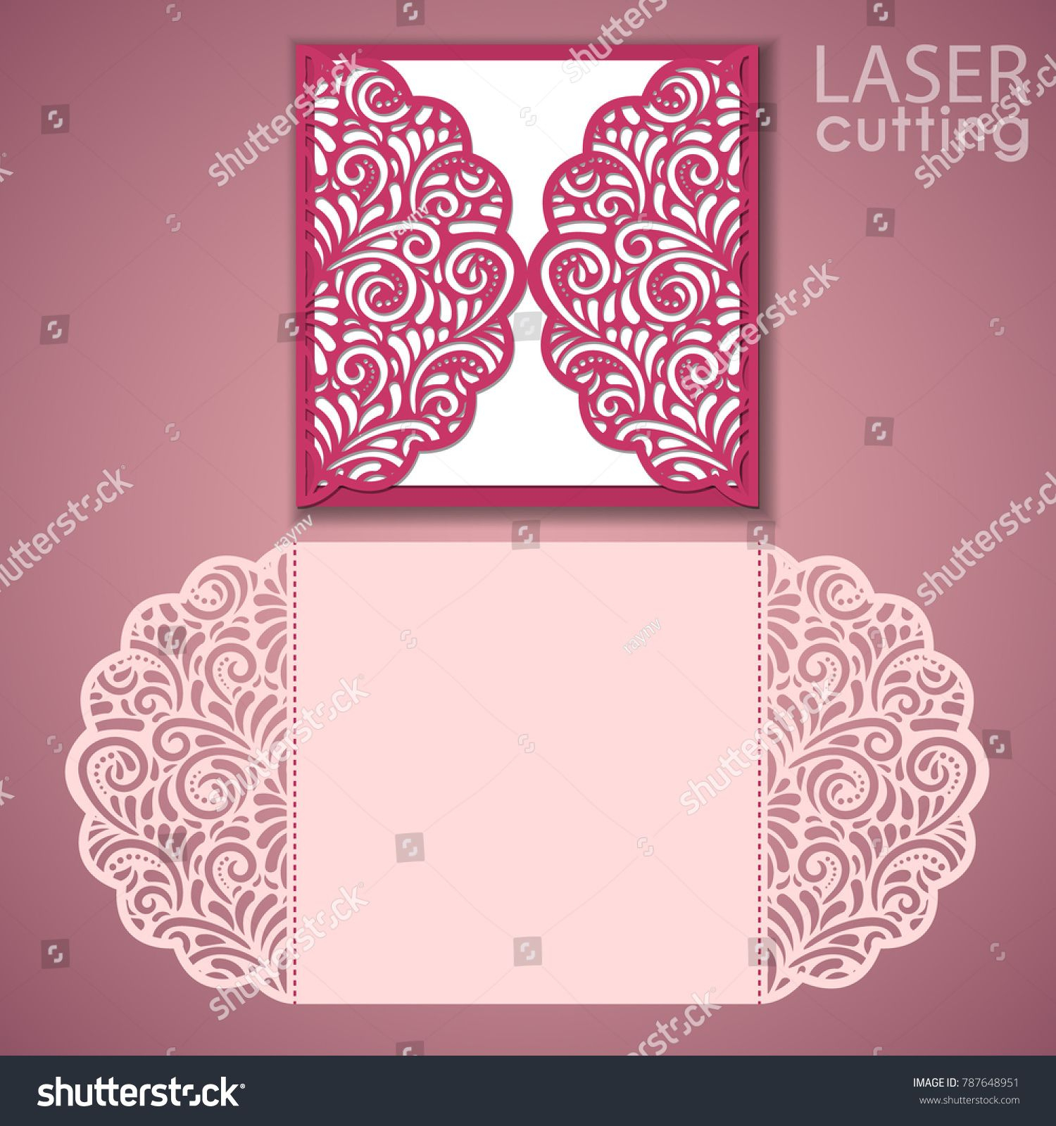Laser Cut Wedding Invitation Card Template Vector Die Cut Paper in sizing 1500 X 1600