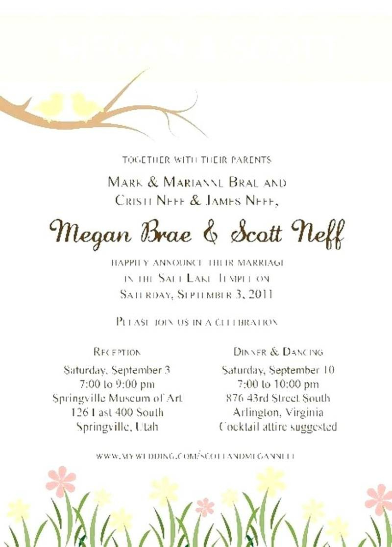 Lds Wedding Invitation Wording 206458 Lds Wedding Invitation Wording within proportions 800 X 1117