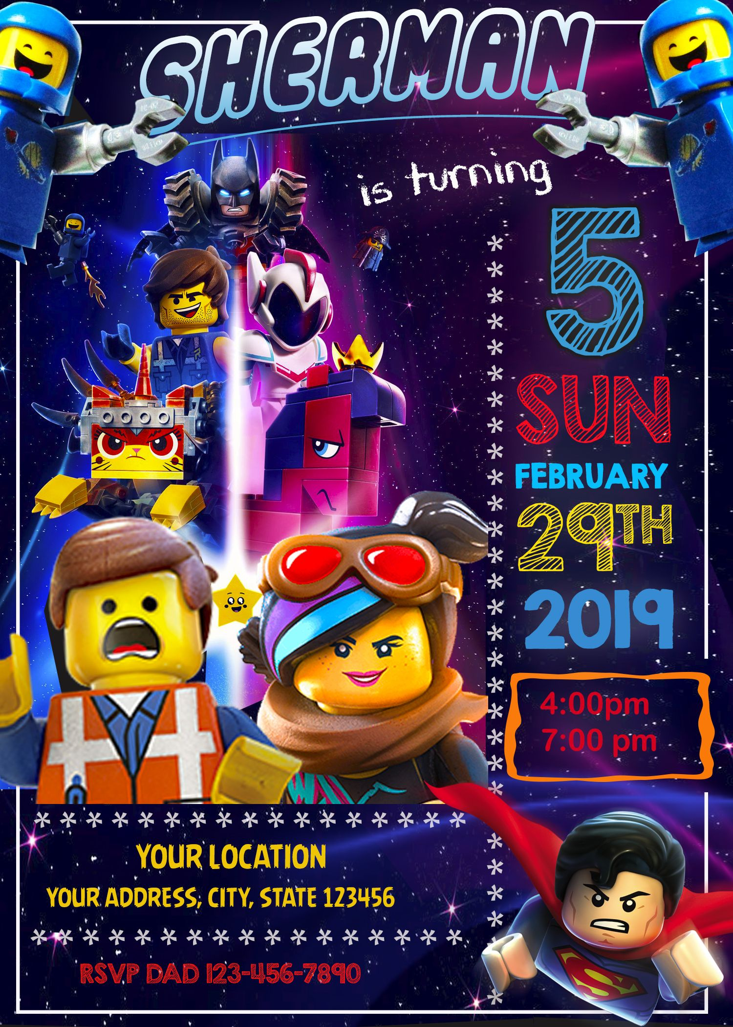 Lego Movie 2 Birthday Invitation In 2019 Lego Ninjago Birthday for measurements 1500 X 2100