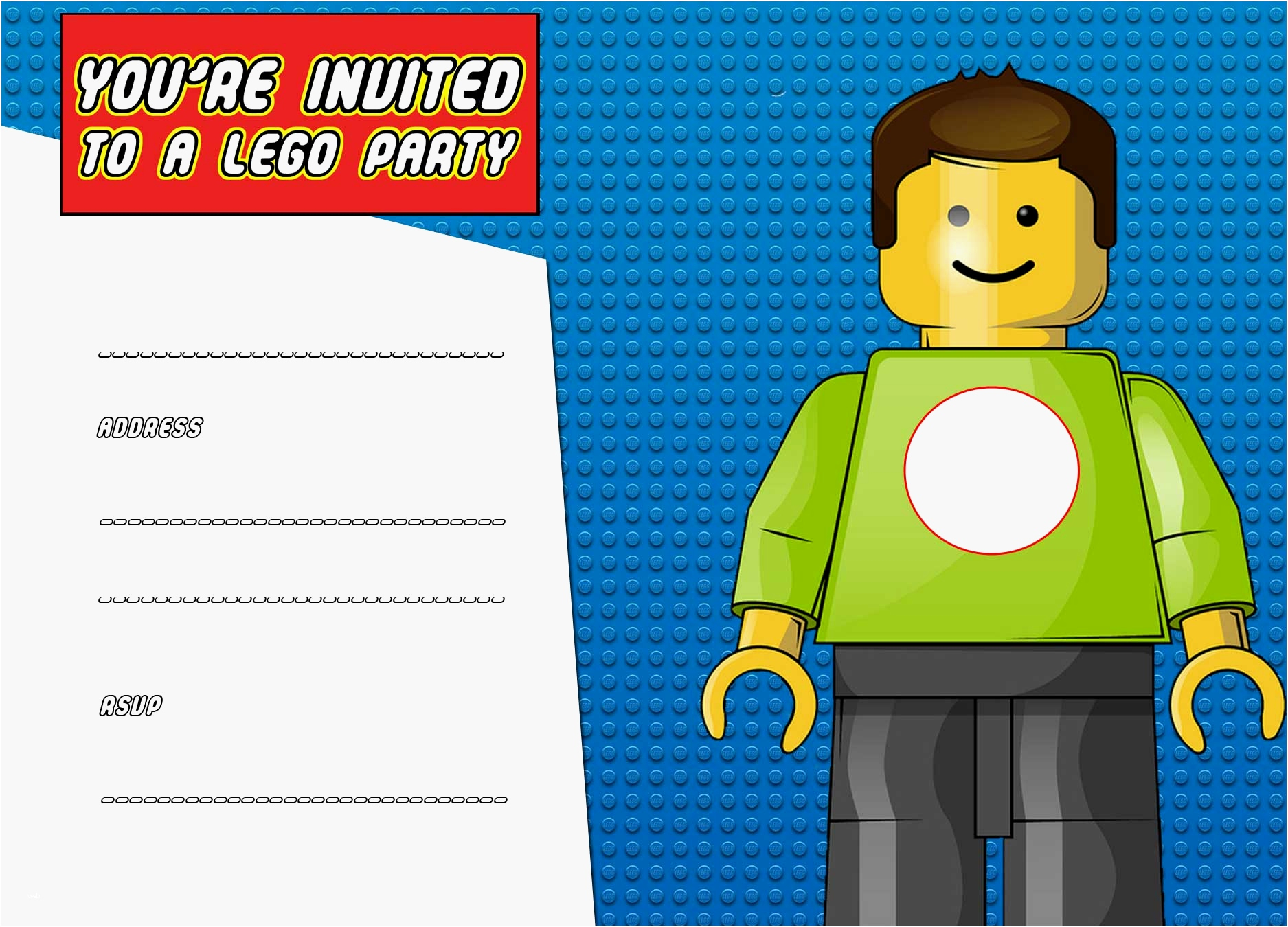 Lego Party Invitation Template Free Invitation Templates Free throughout proportions 1875 X 1350