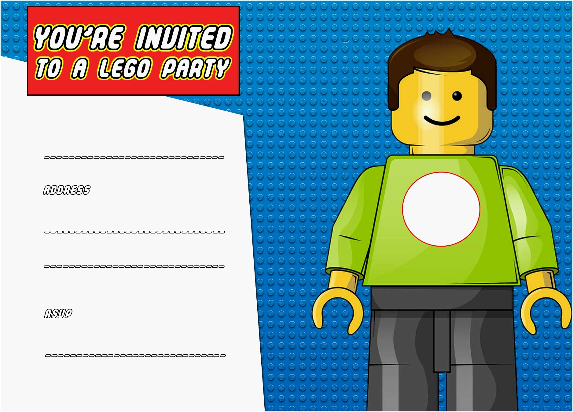 Lego Party Invitation Template Free Invitation Templates Free with regard to size 1875 X 1350