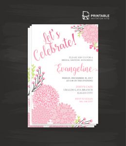 Lets Celebrate Party Invitation Template Wedding Invitation with dimensions 1200 X 1392