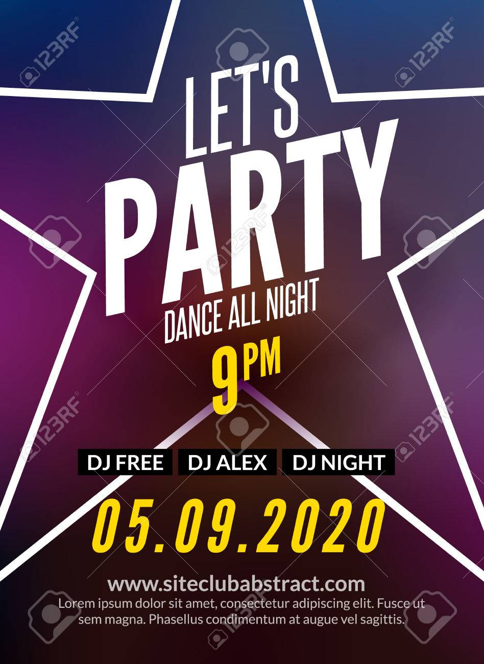 Lets Party Design Poster Night Club Template Music Party in size 948 X 1300