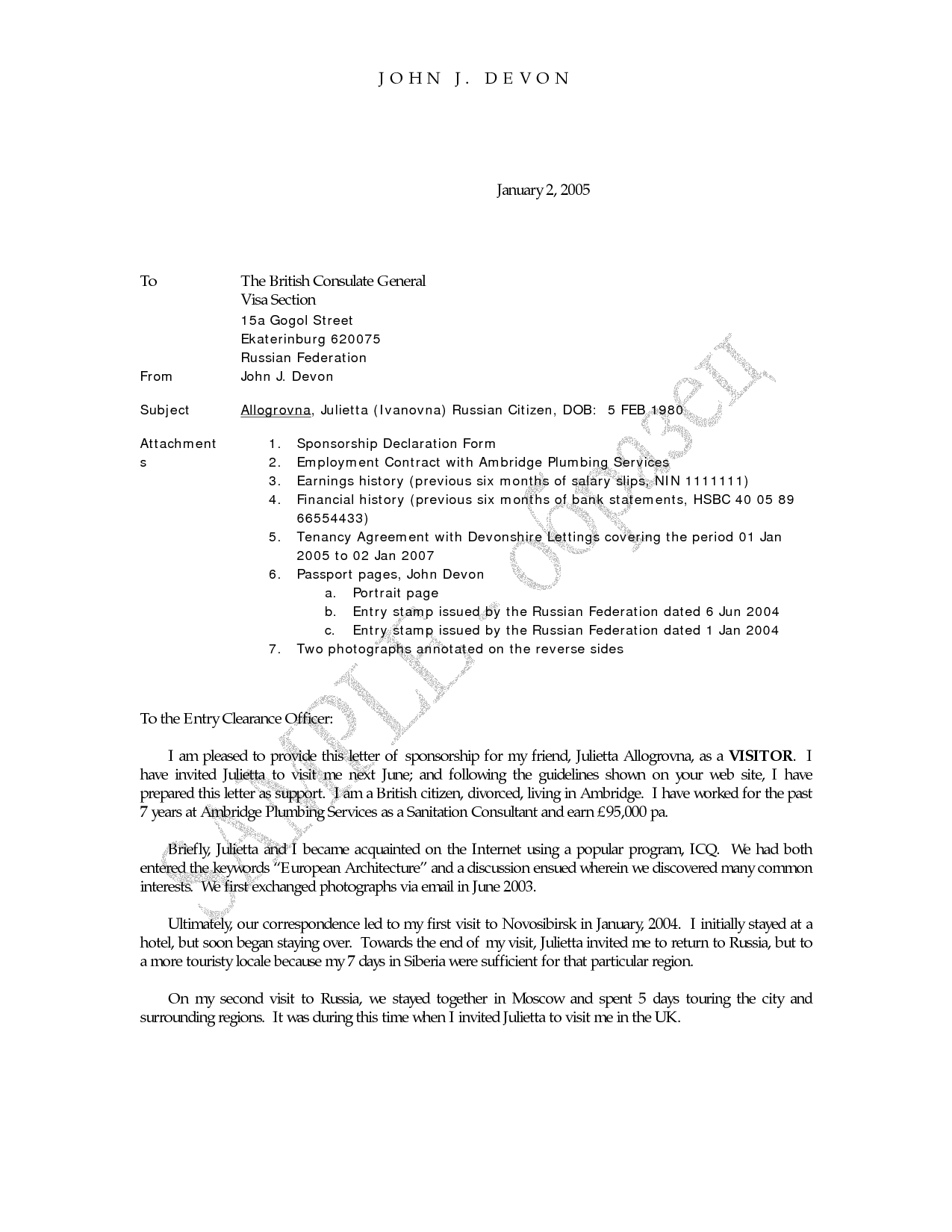 Letter Of Invitation For Uk Visa Templatevisa Invitation Letter To A regarding sizing 1275 X 1650