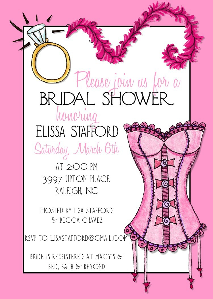 Lingerie Bridal Shower Invitations For Your Extraordinary Bridal pertaining to size 750 X 1050