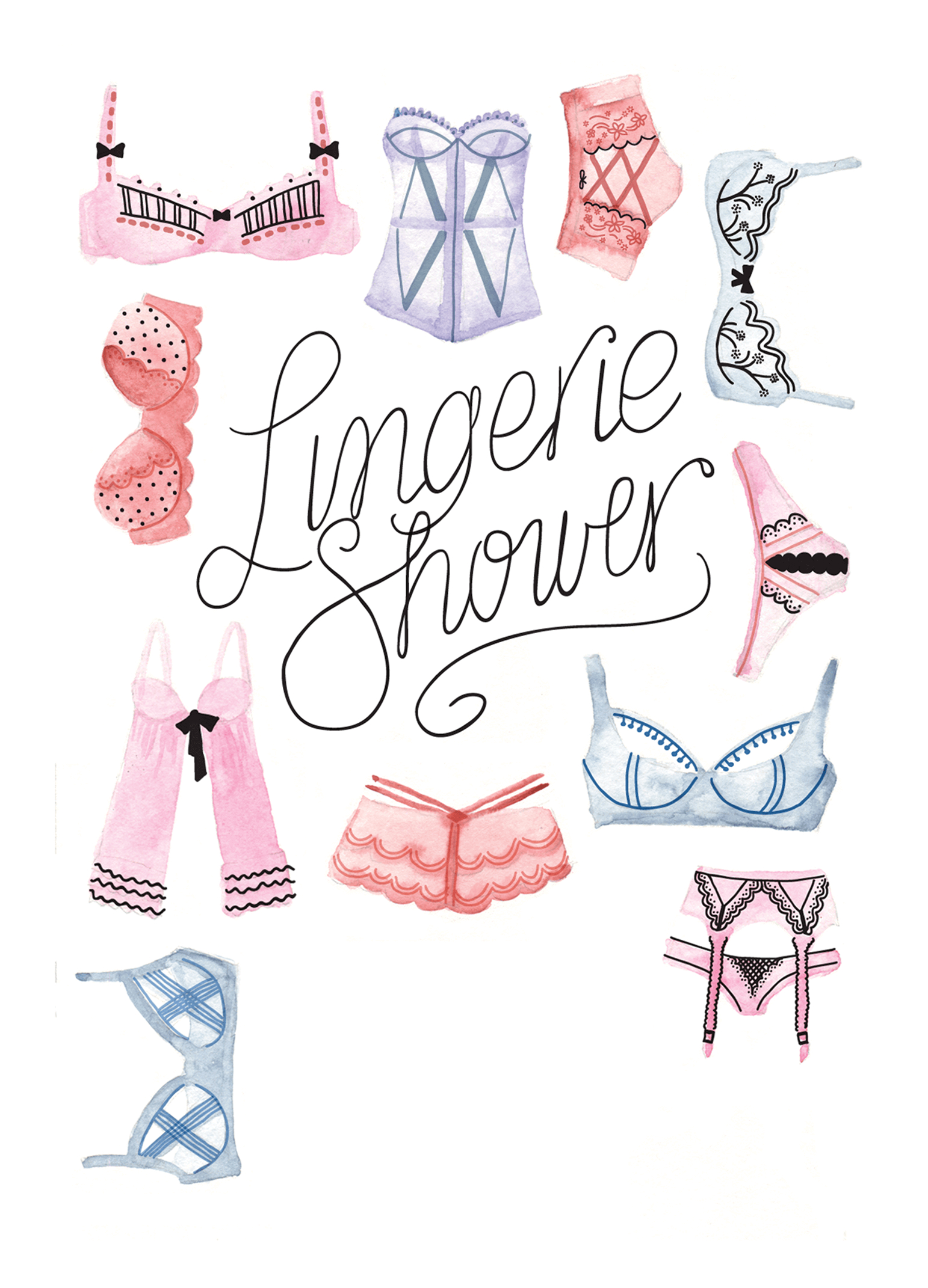 Lingerie Shower Free Printable Bridal Shower Invitation Template throughout size 1542 X 2142