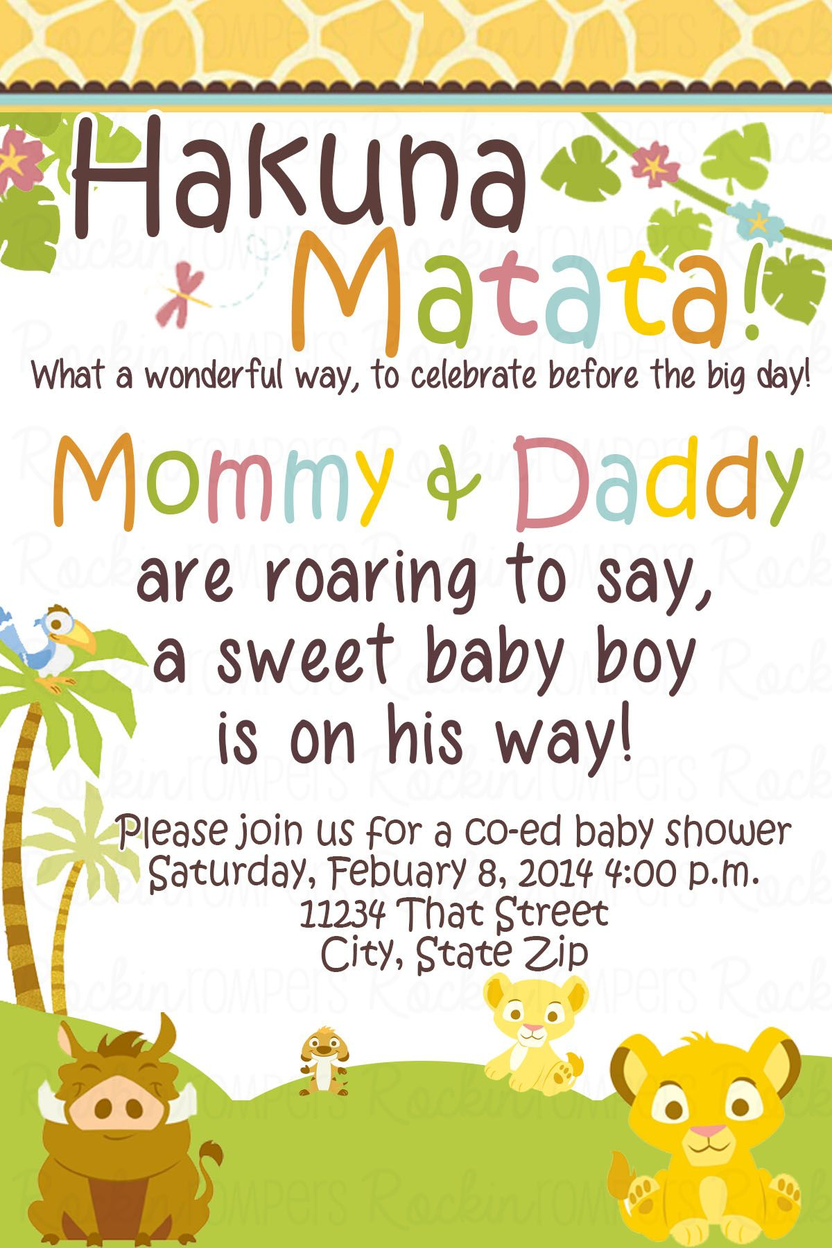 Lion King Ba Shower Invitation Wwwfacebookrockinrompers Www throughout sizing 1200 X 1800