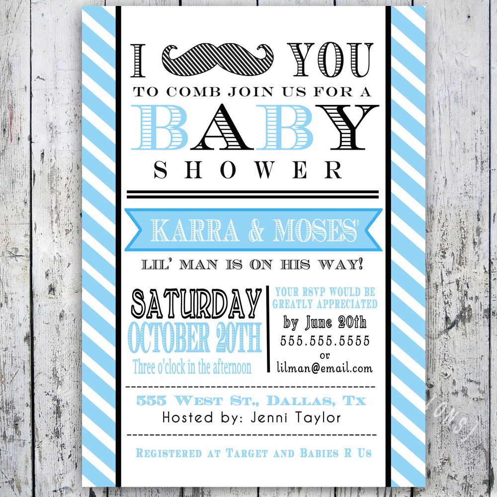 Little Man Mustache Ba Shower Invitation Digital Printable throughout proportions 1000 X 1000