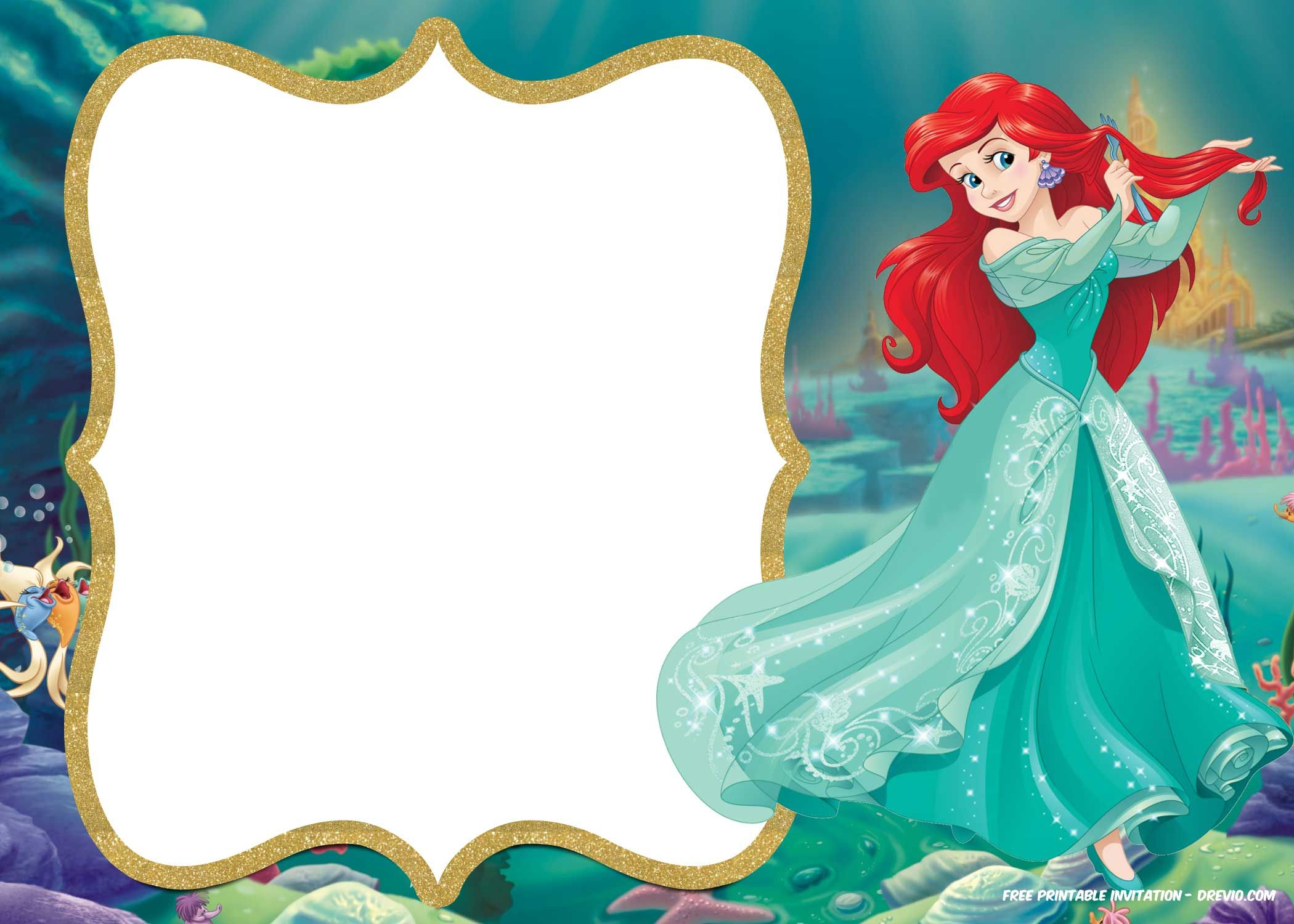 Little Mermaid Royal Invitation Free Printable Birthday pertaining to measurements 2100 X 1500