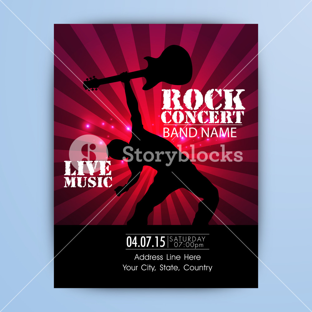Live Rock Concert Template Banner Or Flyer Or Invitation Card within dimensions 1000 X 1000