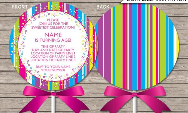 Lollipop Invitation Template Printable Lollipop Birthday Etsy within dimensions 794 X 688