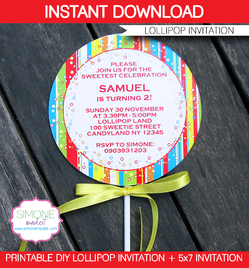 Lollipop Invitations Template Red Arts And Crafts Lollipop within proportions 494 X 533