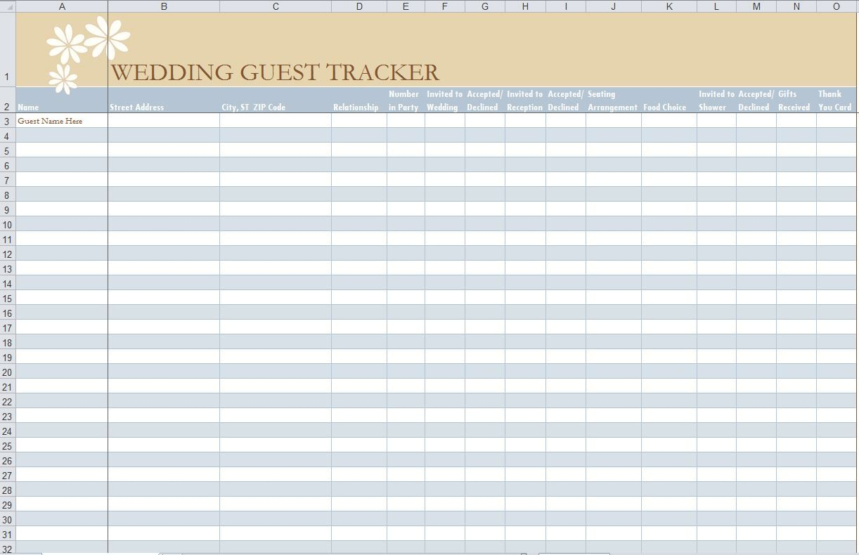 Looking To Manage Your Upcoming Wedding Day Guest List Download The throughout measurements 1222 X 790