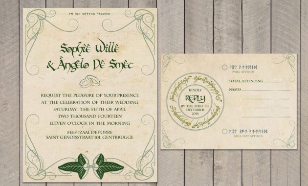 Lord Of The Rings Wedding Invitations Part One Wedding Loveliness throughout size 1500 X 1132