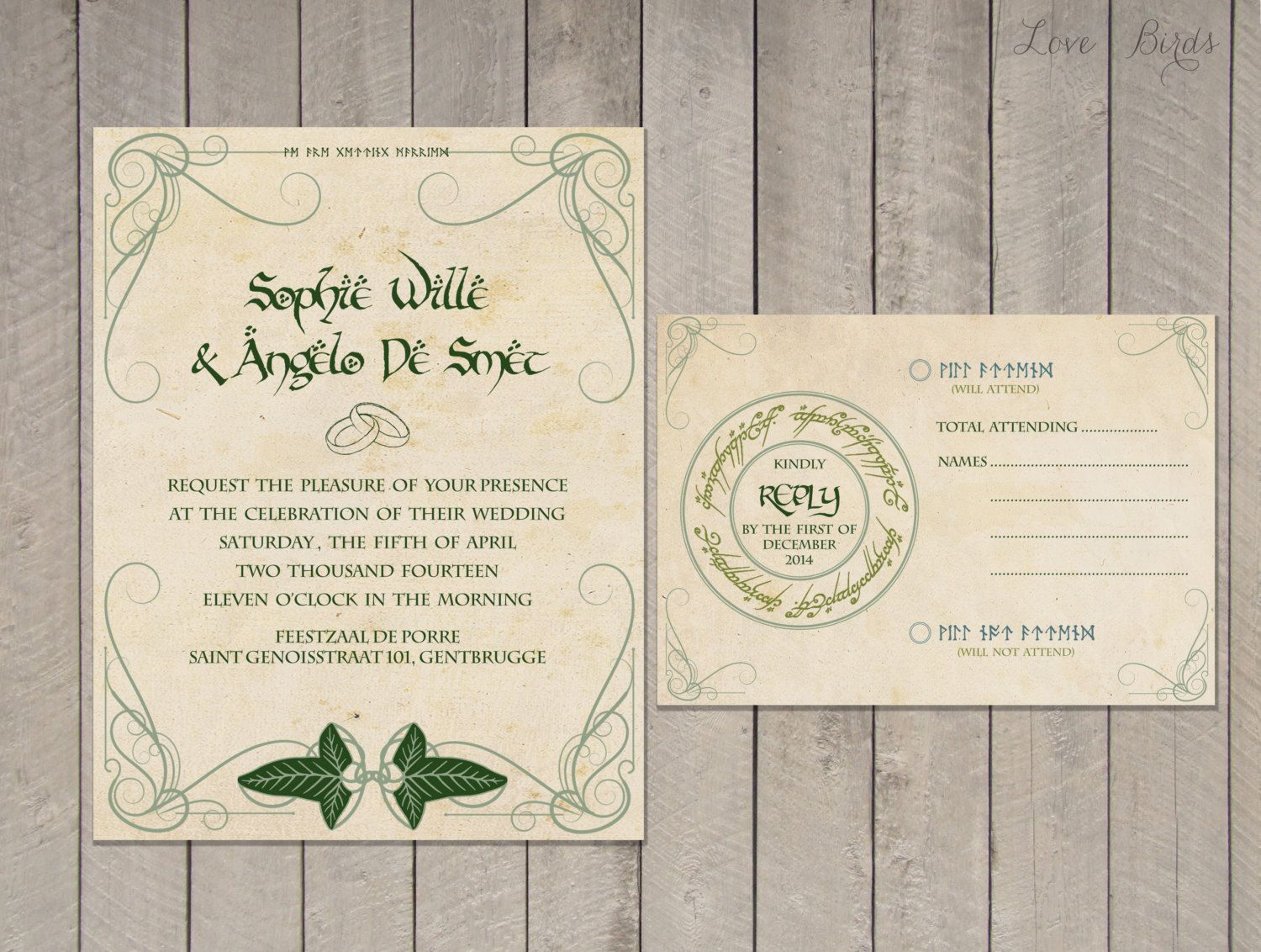 Lord Of The Rings Wedding Invitations Part One Wedding Loveliness throughout size 1500 X 1132