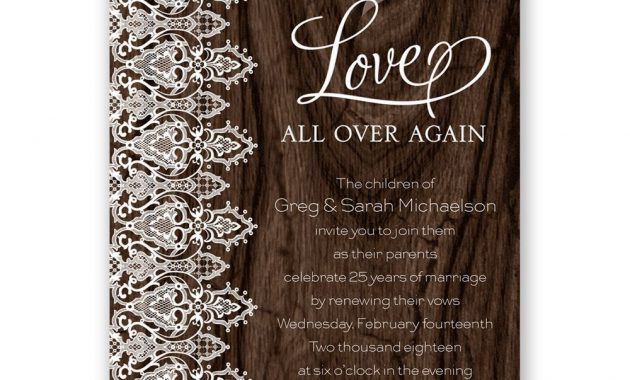 Love And Lace Vow Renewal Invitation Invitations Dawn for measurements 1000 X 1000