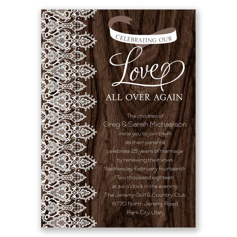 Love And Lace Vow Renewal Invitation Invitations Dawn for measurements 1000 X 1000