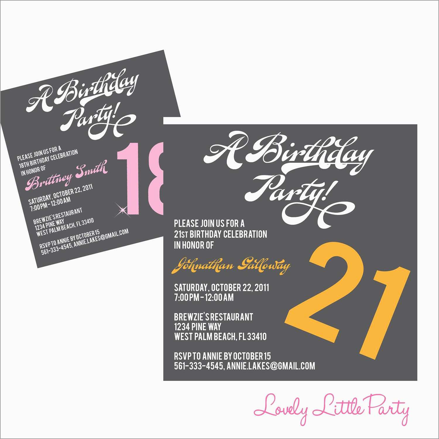 Lovely 18th Birthday Party Invitation Templates Free Best Of Template within size 1500 X 1500