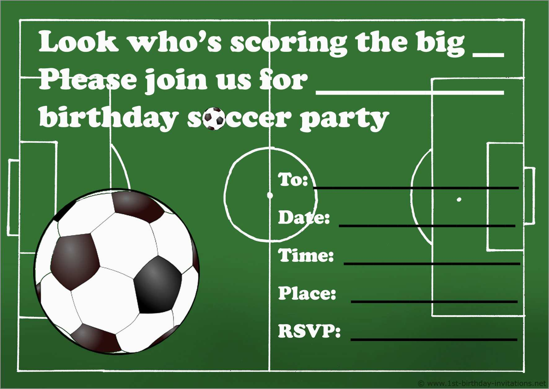 Lovely Football Birthday Party Invitation Templates Free Best Of regarding proportions 1772 X 1254