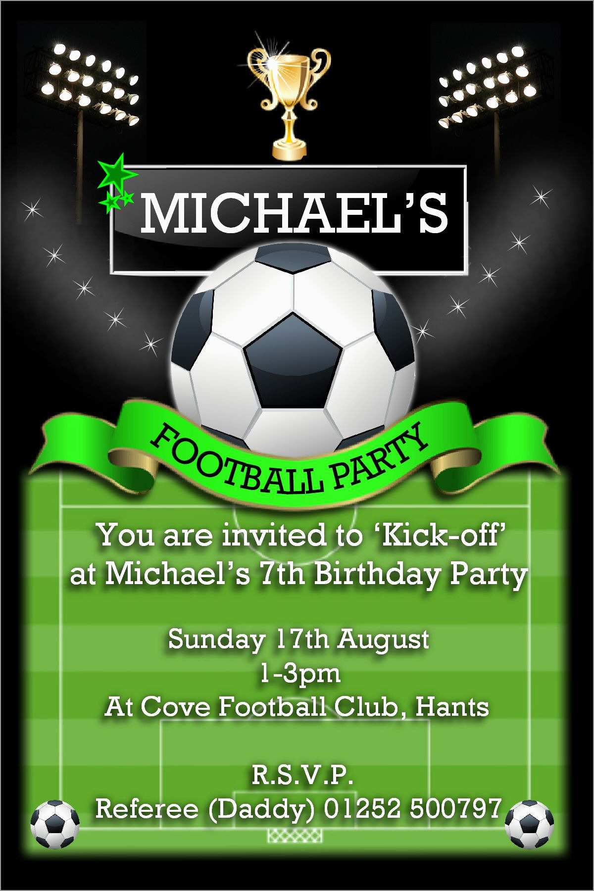 Lovely Football Birthday Party Invitation Templates Free Best Of with regard to sizing 1200 X 1800