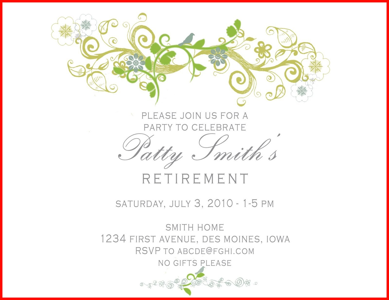 Lovely Retirement Celebration Invitation Template Gallery Of with proportions 1600 X 1236