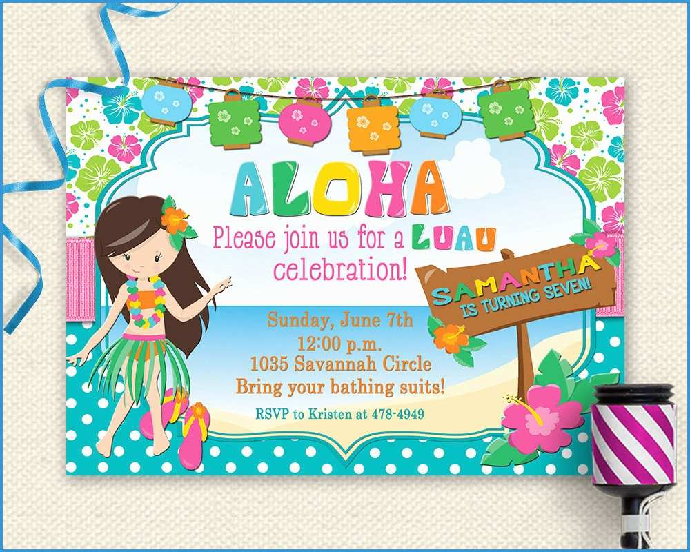 Luau Invitation Template Free Sansurabionetassociats with measurements 1000 X 800