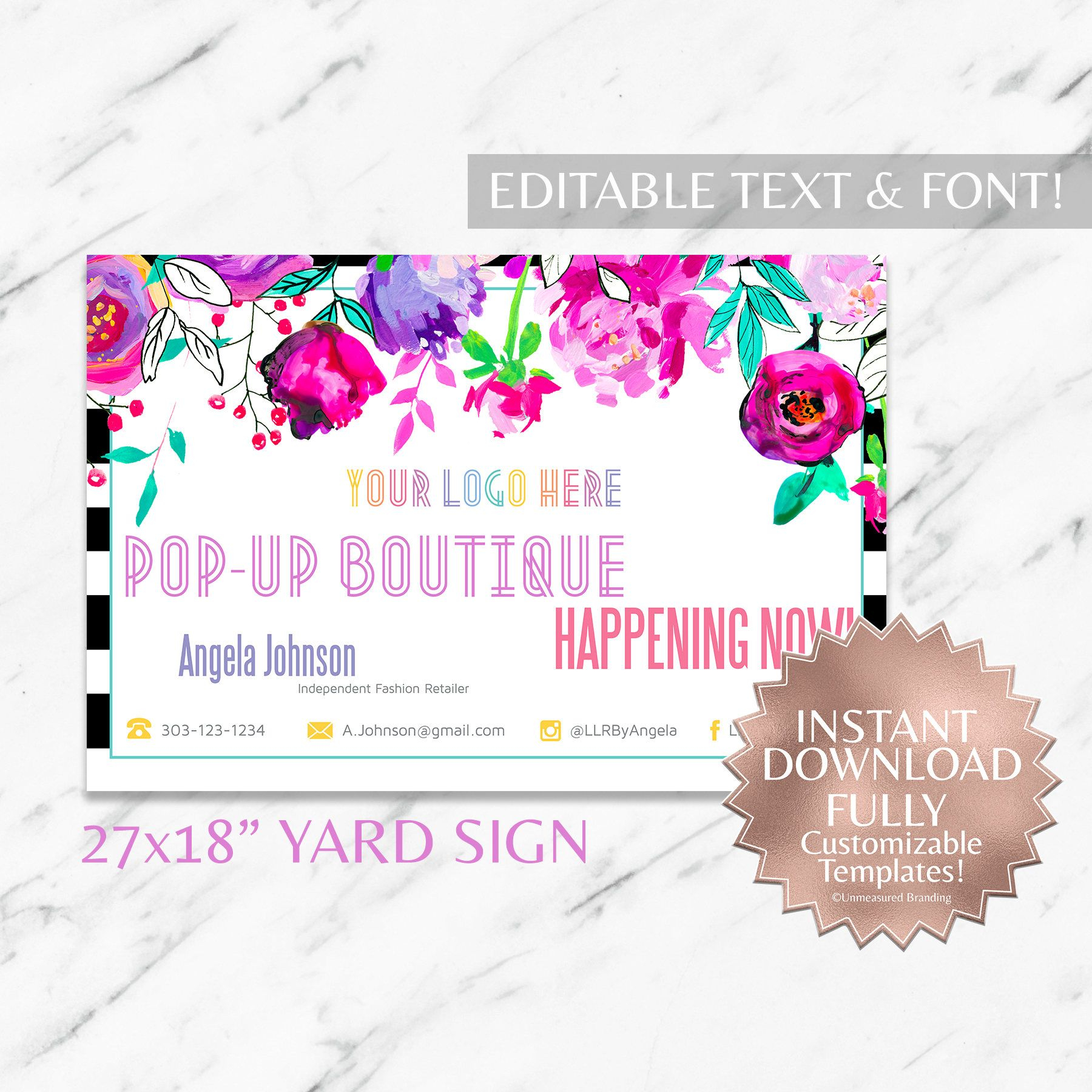 Lularoe Pop Up Boutique Instant Download Editable Template pertaining to sizing 1800 X 1800