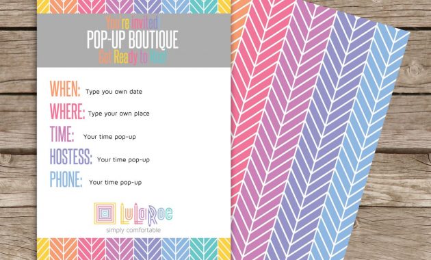 Lularoe Pop Up Boutique Party Invitation Pdf Editable File 5x7 throughout proportions 1500 X 1500