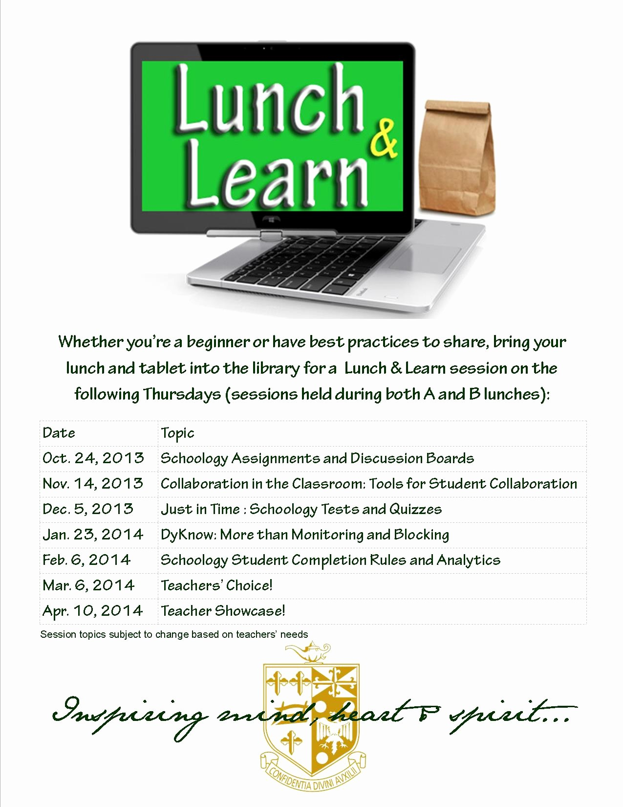 Lunch And Learn Invitation Template New Classroom Activities For 1 1 for size 1275 X 1650