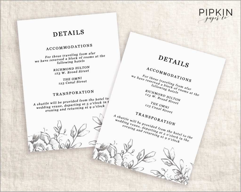 Luxury Free Wedding Accommodation Card Template Best Of Template throughout sizing 1024 X 818