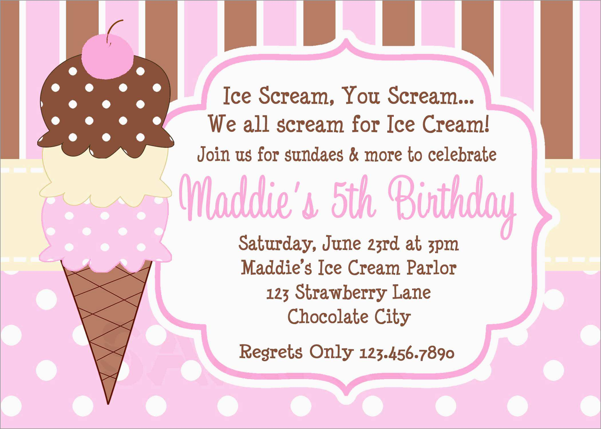 Luxury Ice Cream Social Invitation Template Free Best Of Template in dimensions 2100 X 1500