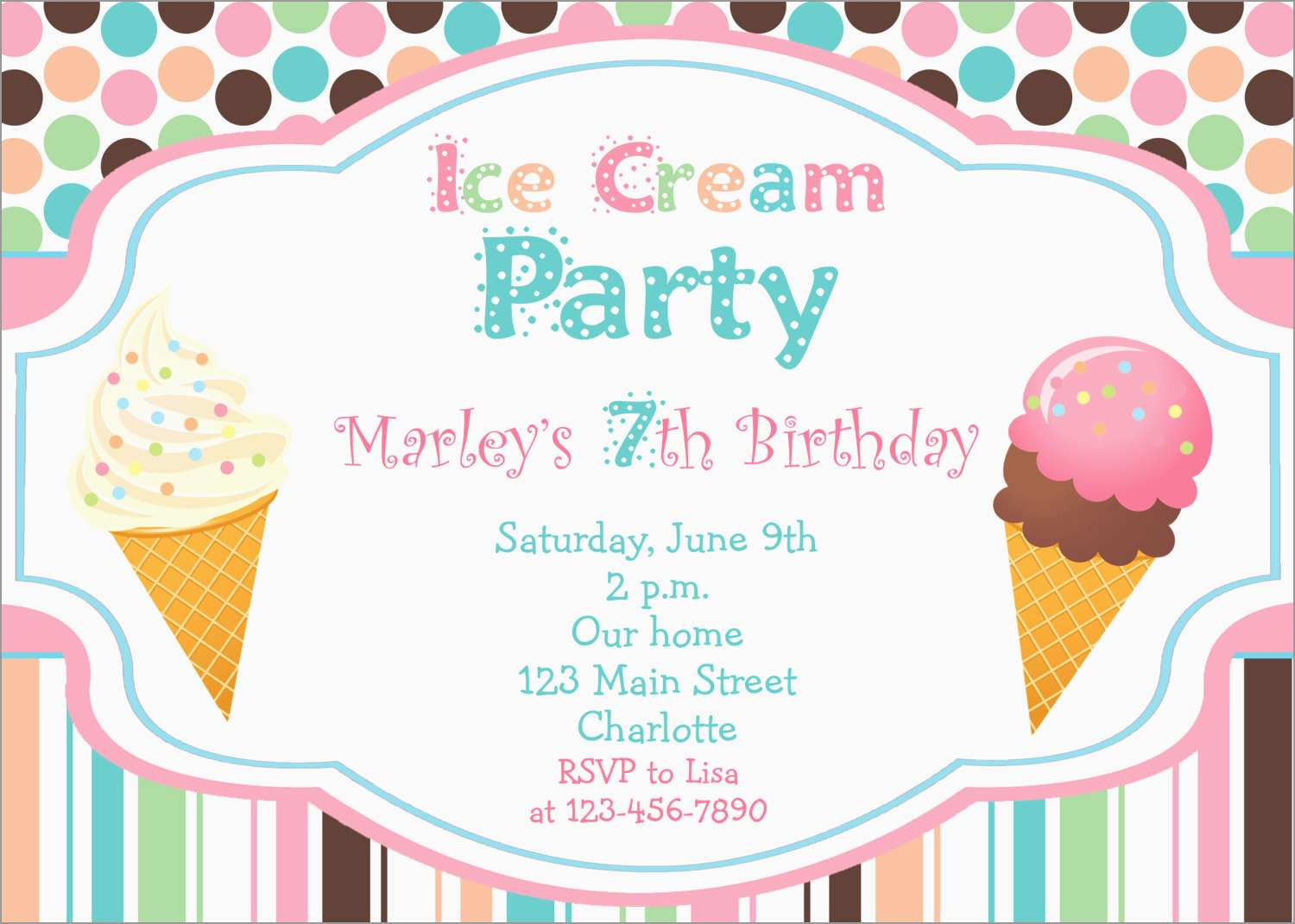 Luxury Ice Cream Social Invitation Template Free Best Of Template in size 1500 X 1071