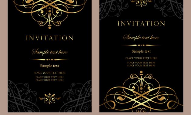 Luxury Invitation Card Template For Design Vector Image for size 1000 X 849