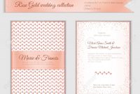 Luxury Wedding Invitation Template With Rose Gold Shiny Realistic regarding size 1300 X 1027