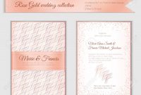 Luxury Wedding Invitation Template With Rose Gold Shiny Realistic regarding sizing 1300 X 1027