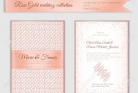 Luxury Wedding Invitation Template With Rose Gold Shiny Realistic within proportions 1300 X 1027