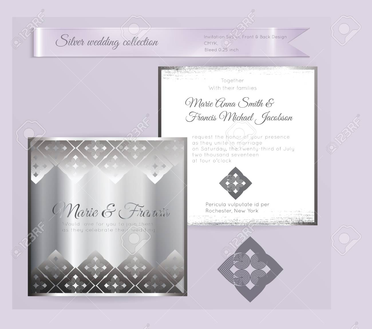 Luxury Wedding Invitation Template With Silver Shiny Ornament inside dimensions 1300 X 1152