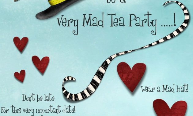 Mad Hatters Tea Party Invitation Template Free Tea Party In 2019 throughout sizing 1050 X 1550