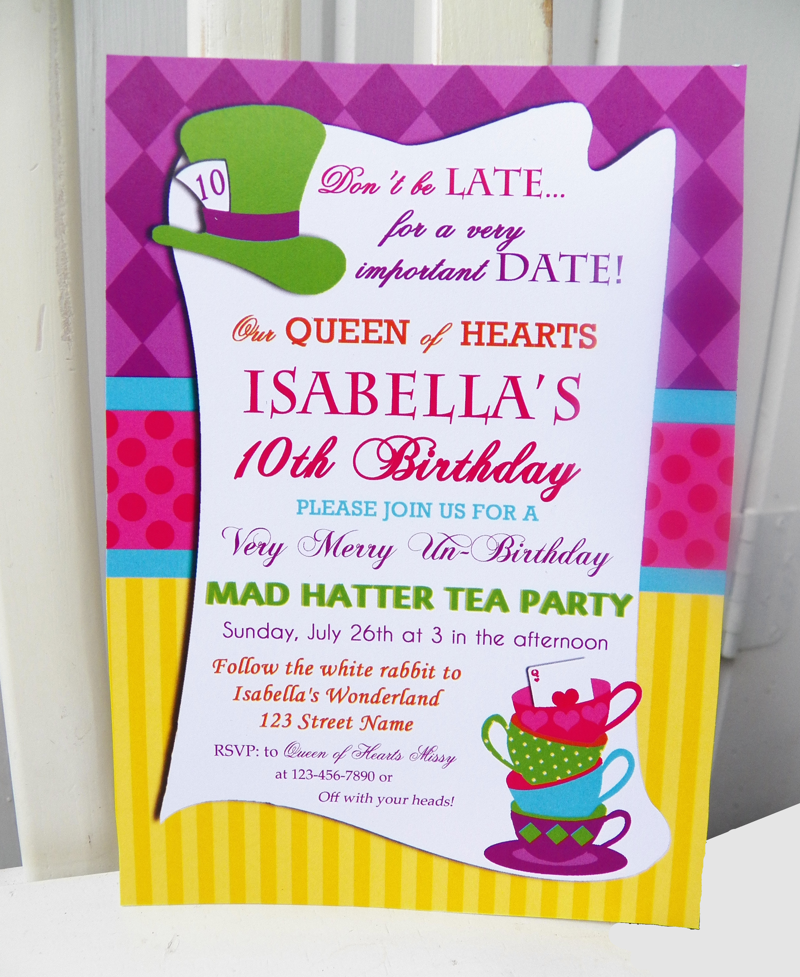 Mad Hatters Tea Party Invitations Whoallgoals intended for dimensions 2763 X 3372