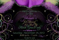 Mardi Gras Birthday Party Invitations Mardi Gra Mardi Gras Party in size 1163 X 1500