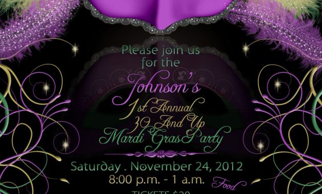 Mardi Gras Birthday Party Invitations Mardi Gra Mardi Gras Party in size 1163 X 1500