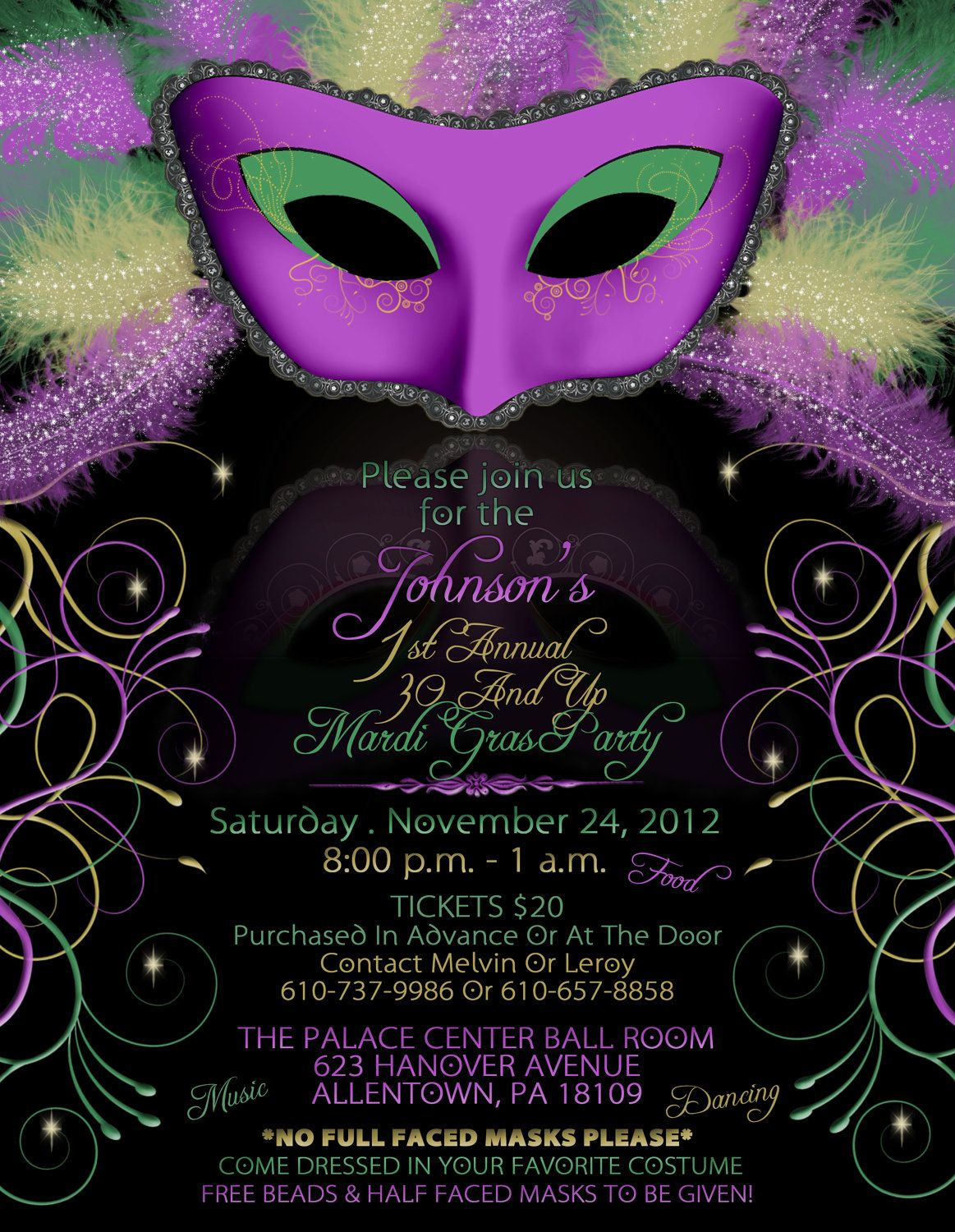 Mardi Gras Birthday Party Invitations Mardi Gra Mardi Gras Party in size 1163 X 1500