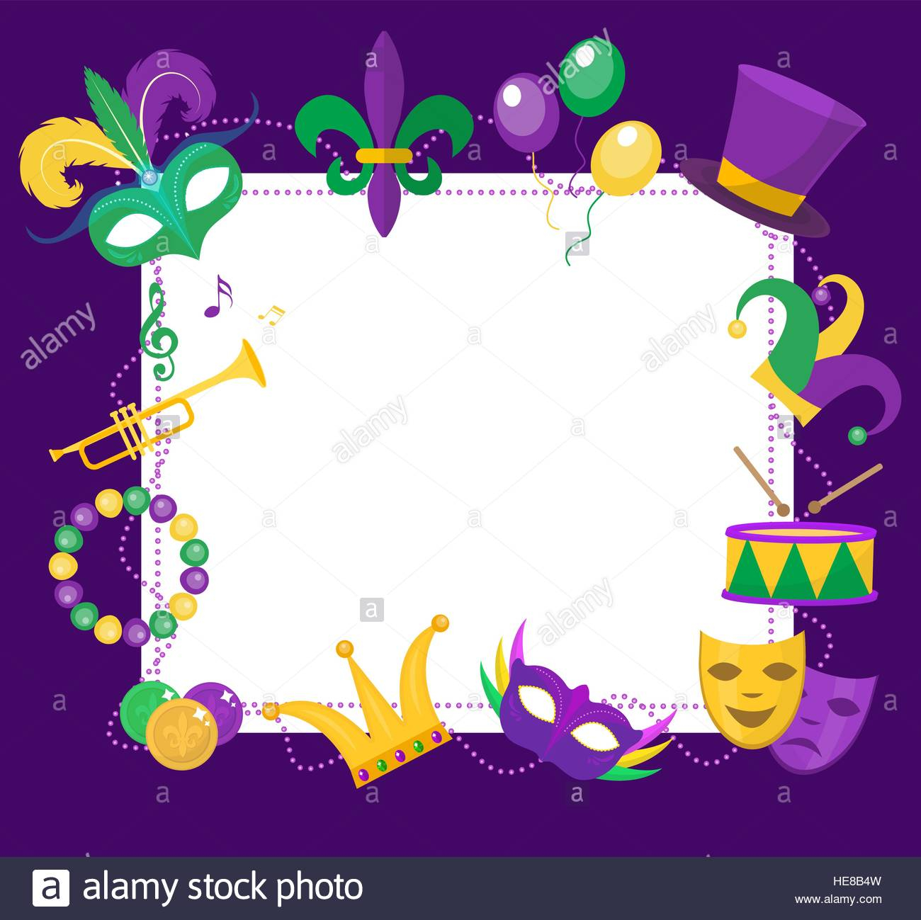 Mardi Gras Frame Template With Space For Text Carnival Poster Stock throughout proportions 1300 X 1299